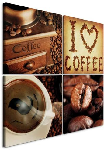 murando - Akustikbild Set Kaffee je Akustikschaum, Schlafzimmer, Wohnzimmer | Verbessert Raumakustik, reduziert Hall, ideal fürs Büro oder Wohnzimmer, hochwertige Verarbeitung, schnelle Montage, stilvoll