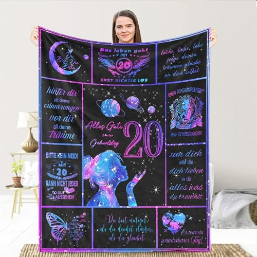 LDFHOIN Geschenke Kuscheldecke mit Spruch Deutsch für Tochter, Geburtstagsdecke mit Positiv Ermutigen Eltern für Tochter Briefdecke, Flanelldecke Flauschige Personalisierte für Mädchen 150x200cm