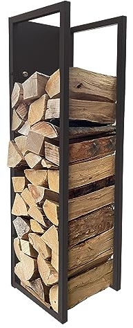 QUICK STAR Metall Kaminholzregal 25 x 25 x 90 cm Wandregal Kaminholzlager