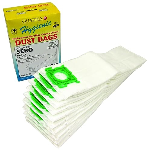 Qualtex 10 Stück Mikrofaser Staubbeutel kompatibel mit Sebo X1, X1.1, X2, X3, X4, X5 Staubsauger