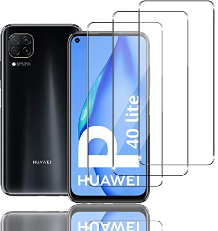 Ljietr 3 Stück Schutzfolie für Huawei P40 Lite 4G, für Panzer Schutz Glas, Panzerfolie, Schutzglas, HD Displayschutzfolie, 9H Härte für Huawei P40 Lite 4G
