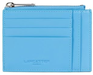 Lancaster | Paris PM - Porte-Cartes Cuir de Vachette Lisse Bleu Atoll