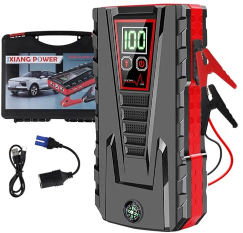 25000mAh Jump Starter Power Pack, 12V Portable Car Starter with USB Quick Charge LED Flashlight, Car Battery Booster Jump Starter (up to 8.0L Gas/8.0L Diesel), for 12V Vehicles Motorcycle