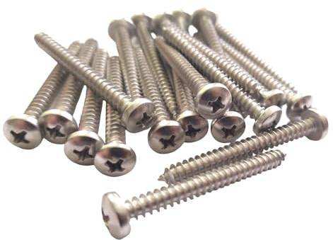 5.5mm x 50mm Pozi Pan Self-Tapping Screws - Marine Grade Stainless Steel A4-316 (Pack of 20)