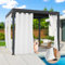 Qelus Outdoor Vorhang Wetterfest, 2er Set Halbtransparent Chiffongefühl Outdoorvorhänge Wasserdicht mit Ösen, Dekoschal Sonnenschutz Sichtschutz für Balkon Garten Terrasse Pavillon, B132xH213cm, Weiß