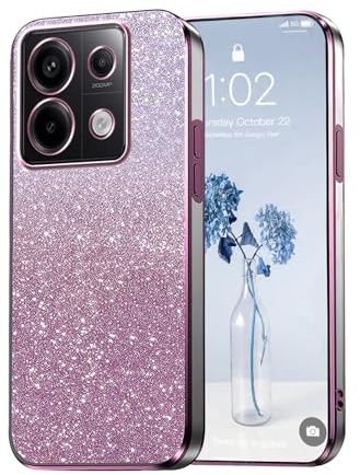 PanXCase Glitter Cover per Xiaomi Redmi Note 13 Pro 5G / Poco X6 5G | Custodia Trasparente con Brillantini, Case Design Bling per Ragazze/Donne, Elegante, Ultra Sottile, Antiurto, Pink