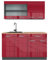 Vicco Singleküche R-Line, Bordeaux Hochglanz/Anthrazit, 140 cm, AP Eiche
