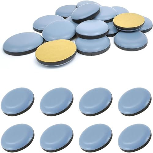 24 Piezas PTFE Teflón Redondos,Deslizadores para Muebles, Deslizadores Profesionales de Muebles,Autoadhesivos Planeadores para Muebles,Ideal para Mover Muebles Pesados