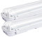 Fiqops 2 Stück Feuchtraumleuchte LED 150cm 2 X 24W 4800lm Wannenleuchte Kaltlweiß 6500K IP65 Wasserfest Feuchtraumlampe Doppelt T8 LED Röhre,Röhrenlampe Werkstattlampe für Garage Keller Büro