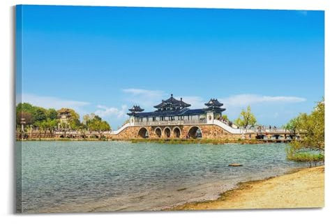 Poster mit malerischen Orten und historischen Stätten, Taihu-See Changchun, Korridorbrücke, Poster, dekorative Malerei, Leinwand, Wandposter und Kunstdruck, moderne Familienschlafzimmer-Dekoration,