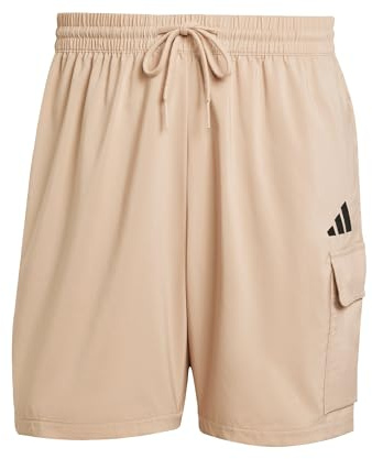 adidas Men's Essentials Small Logo Cargo Chelsea Short, Warm Sandstone/Black, XXL
