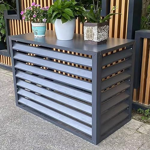 FGDIUCVN Aluminium-Abdeckung für Klimaanlage und Wärmepumpe, Allwetter-Schutzabdeckung für zentrale Klimaanlage aus Aluminium, Mülleimer-Gehäuse und Blumenständer, Abdeckung für Außenklimaa