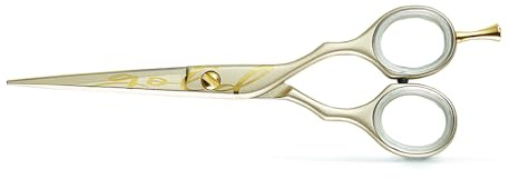 Kiepe 2451 Gold Series professionelle Haarschere 6 Zoll, goldene Schneideschere aus Edelstahl mit Convex Razor Schliff für präzise Schnitte, Made in Italy