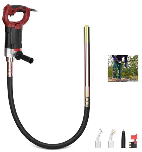 Betonrüttler 1800W, Innenrüttler Flaschenrüttler, Länge 2m Betonverdichter, 35 mm Flaschenrüttler, Rüttelflasche Beton mit Tragegriff, Rührwellendrehzahl 6000 U/min