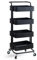 Metal Trolley on Wheels in Black | Storage Shelves | Makeup Storage | Cleaning Trolley | Shelves Unit | Utility Cart | Cleaning Caddy | Metal Rolling Cart (4-Tier)
