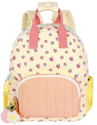 Aucuu Kinderrucksack Mädchen Junge, Kindergartenrucksack, Kita Mini Erdbeere Backpack Kleinkind, Rucksack Kinder, Mini Tagesrucksack Reisetasche für Schule und Kindergarten