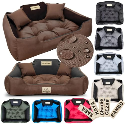 KING DOG Hundebett 130x105 cm personalisiert wasserdicht braun