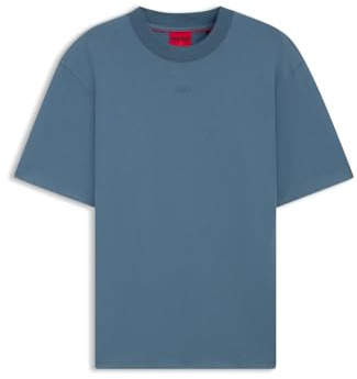 HUGO Mens Dplanitee Logo-Label T-Shirt in Cotton Jersey
