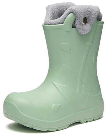 Ladeheid x Camminare Kinder Gummistiefel aus leichtem EVA warm gefüttert wasserdicht mit praktischem Griff und edlem Regenschirm-Relief für kalte Tage und Schnee LA-CA-21