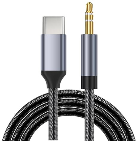 USB-C to 3.5mm Audio Cable 1M, 2 in 1 Aux to USB C Earphone Adapter Audio and Type C Charge Por, Stereo Headphone Jack Adapter Galax-y S23 S24 S25 iPhon-e 16 15 Car Stere-o Speakers Headphones iPad