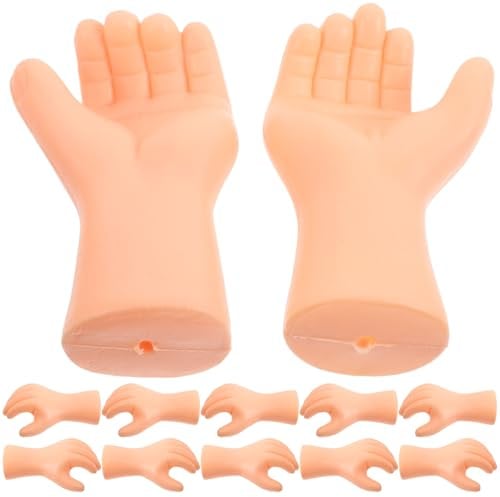 Kunststoffhände für Puppenbastelsets, 6 Paar Ersatzteile in Beige