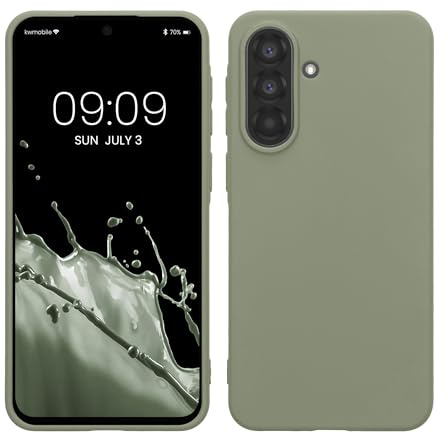 kwmobile Hülle für Samsung Galaxy A37 5G TPU Case - Handyhülle unterstützt kabelloses Laden, Flexible Schutzhülle, gummiertes Cover in Graugrün