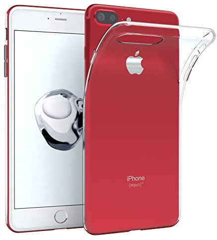 EAZY CASE Hülle kompatibel mit iPhone 7 Plus / 8 Plus Schutzhülle Silikon, Ultra dünn, Slimcover, Handyhülle, Silikonhülle, Backcover, Durchsichtig, Klar Transparent