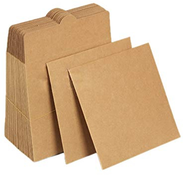 30er-Pack mit Umschlägen für CDs und DVDs von Zeato, aus Kraftpapier, 12,5 cm x 12,5 cm