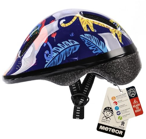 meteor Kinder fahrradhelm ab 1 Jahr – sicherer & stoßdämpfender Kinderhelm mit verstellbarem Headlock - waschbarem Fahrrad Helm Innenfutter – optimaler Schutz & leichtes Design für Baby-Abenteurer