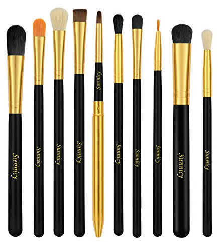 Pinceaux Maquillages Yeux 10 PCS Pinceaux Maquillage à Yeux Fard à paupières Eyeliner Lip Brush Powder Foundation Outil Cosmétique Pinceaux Kit