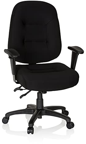 hjh OFFICE 702300 Profi Bürostuhl Zenit XXL Stoff Schwarz ergonomischer Drehstuhl bis 150kg belastbar