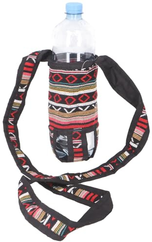 GURU SHOP Wasserflaschen Tasche, Flaschenhalter Ethno, handgefertigt | 100% Baumwolle, Unisex, für 1,5 l PET-Flaschen, einzigartiges Design, ideal für unterwegs