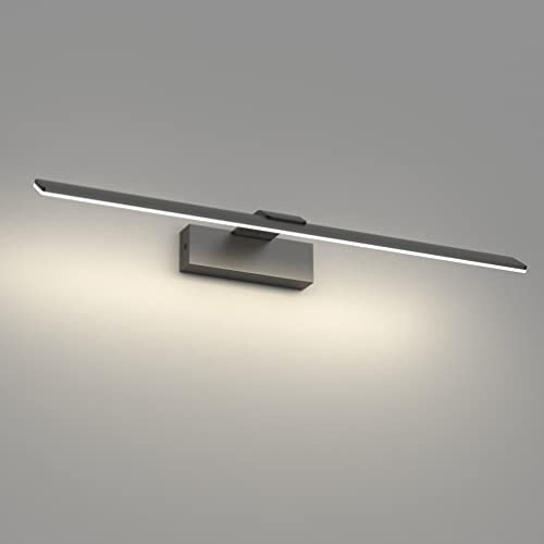 Klighten LED Spiegellampe Bad 60cm, 18W IP44 Spiegelleuchte Bad, Badezimmer Lampe Wand Aluminium Badlampe Badleuchte Wand, 107 LEDs, Natürliches Weiß 4500K, Schwarz