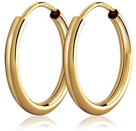 NKlaus Creolen 333 Gelbgold 8 Karat, Goldohrringe 16mm x 1,8mm, 2 Stück | Gewicht: 0,5g