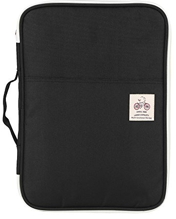 A4 Dokumententasche - 3Farben A4 Dokumententasche Aktenordner Portfolio Organizer Organizer Aktentasche Computer Notebook Reißverschlusstasche(Schwarz)