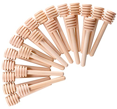 10 Pcs Honey Dipper Sticks, 3 Inch / 8 cm Mini Wooden Honeycomb Stick, Small Honey Spoons Stirrer Stick for Honey Jar Dispense Drizzle Honey and Wedding Party Favors Gift