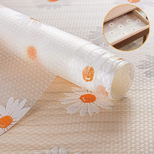 ATHEM Drawer Liners, Shelf Liner EVA Non-slip Waterproof Washable Kitchen Drawer Pad, Kitchen Cupboard Mat, 44x200CM Fridge Mat Non-adhesive for Home Office-Multiple Use