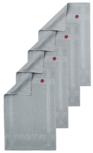 ROSELINE Mikrofaser Handtücher Küchentücher für den täglichen Einsatz Saugstarke & fusselfreie Geschirrtücher Putzlappen 4er Putztücher Set 42 x 68 cm (Silber)