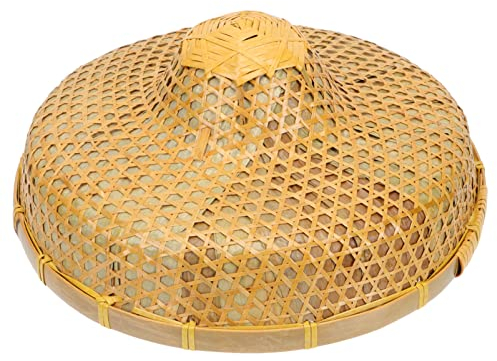 TOPBATHY Traditioneller Chinesischer Hut Gewebter Fischerhut Sonnenschutz Strohhut Bauernmütze Reisbauernhut Orientalischer Stil Vintage