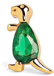 SINGULARU - Einzelner Ohrring Dino T Rex Green. Sterlingsilber mit 18 kt Goldbeschichtung. Schmuck für Damen