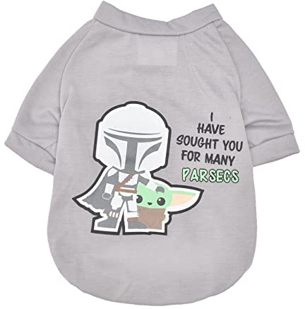 STAR WARS for Pets The Mandalorian Dog T-Shirt, Small (S) | The Mandalorian & GROGU Tee Shirt for Dogs | Star Wars Pet Apparel, Star Wars Tee for Dogs