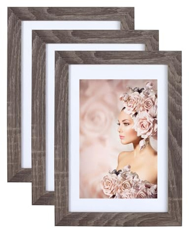 IDEAL TREND 3er Pack Holz Bilderrahmen Foto Plexi Rahmen Acryl Collage Wanddeko Poster S215: Farbe: Eiche Hell | Format: 20x30