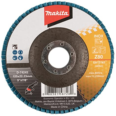 Makita Zirkon 80 Körnung Economy Flach Fächerscheibe 125mm