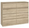 CDF Kommode Eiche Sonoma mit 8 Schubladen 40 cm Tief Komodenschrank Komode für Wohnzimmer Schlafzimmer Schubladenschrank Malm Kommode viel Stauraum Geeignet Organizer Kleidung 120cm Breite Modern Look