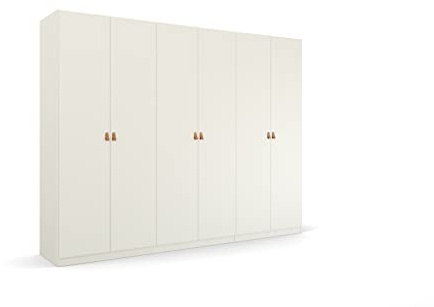 Rauch Möbel Quadra-Spin Homey, Schrank, Weiß/Eiche Artisan, Breite 271 cm | Kleiderschrank im Landhausstil 6-türig, für Schlafzimmer, Kinderzimmer, Wohnzimmer, Garderobe, Flur