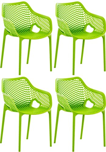 CLP XL-Bistrostühle Air I Stapelstühle Air Aus Kunststoff Mit 44 cm Sitzhöhe I Outdoor-Stühle Mit Wabenmuster, Farbe:grün