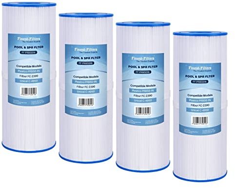 Finest-Filters 4 x Hot Tub Spa Water Filter Cartridge Replacement Compatible With Pleatco PRB50IN, Unicel C4950, Darlly SC706, 40506 & Filbur FC2390 Hot Tub Water Filters