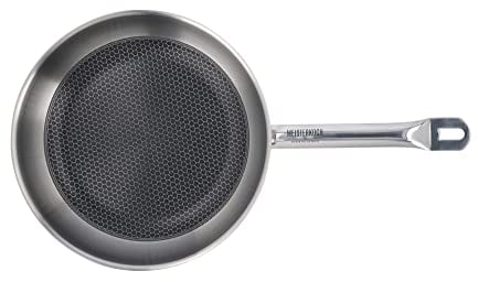 Meisterkoch Bratpfanne Edelstahl-Pfanne 28 cm | Antihaft-Beschichtung mit erhabener Wabenstruktur | Ultrahoch erhitzbar, für schnelles, scharfes Anbraten