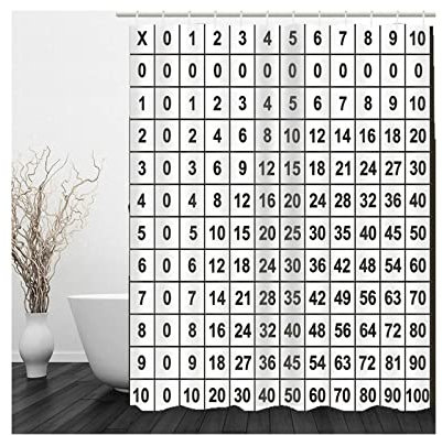 Tende da doccia per esterni, tende da doccia moderne per il bagno in poliestere nero bianco griglia digitale 150x180cm decorazione vasca da bagno