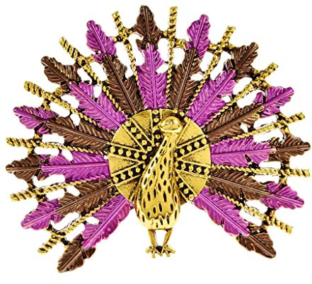 CAZARU Emaille Pfau Broschen Frauen Brosche Pin Vintage Tier Schmuck Mantel Tuch Zubehör